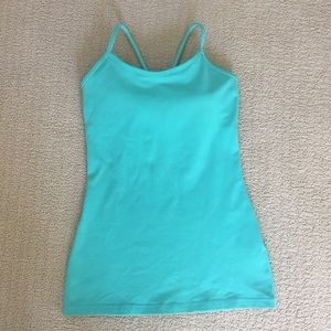 Lululemon Turquoise Power Y Workout Tank, Size XS
